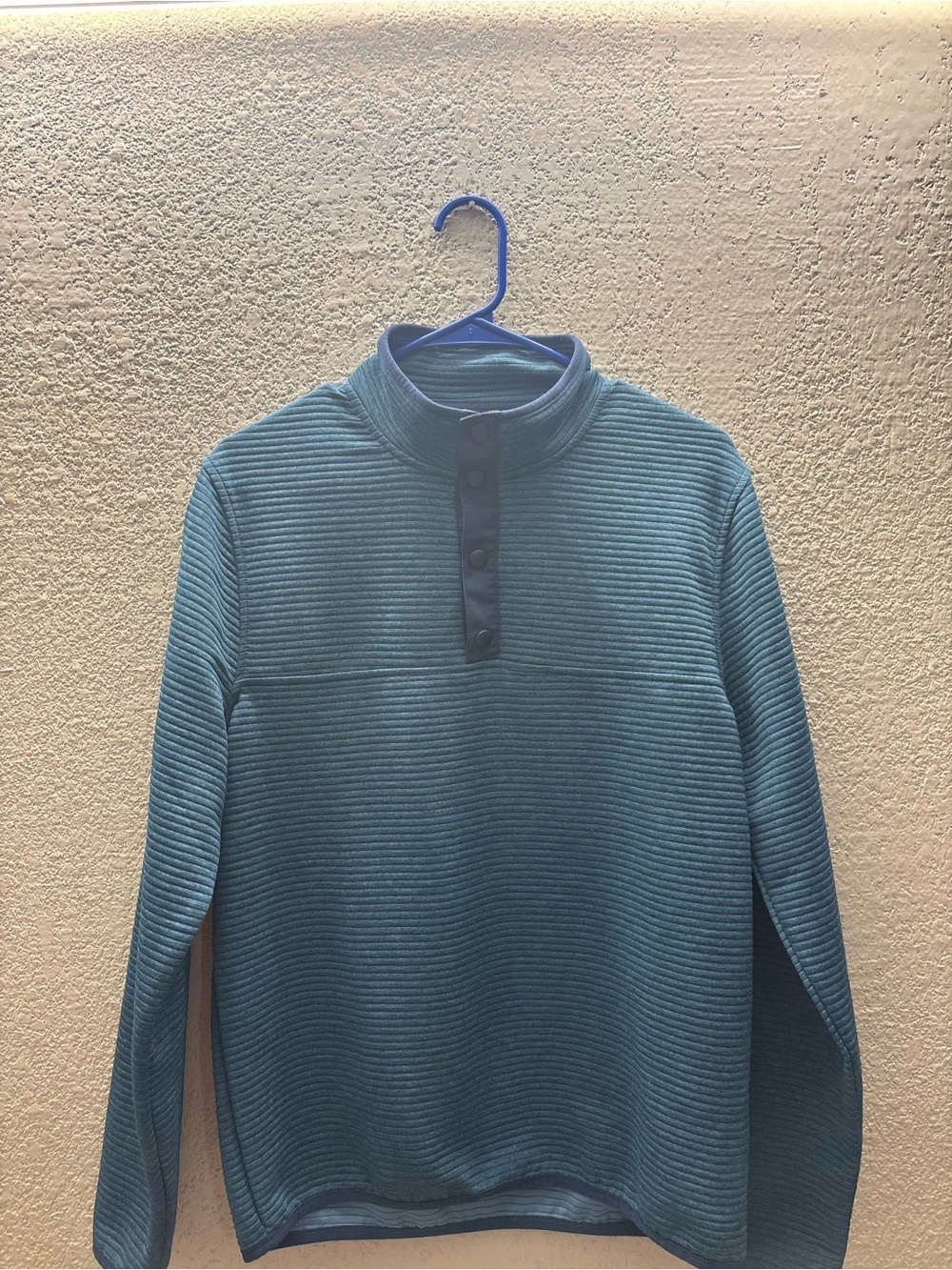 J. Crew Teal Ribbed Zip-Neck Sweater